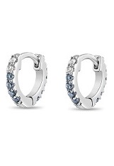 small pave cubic zirconia huggie hoop baby earrings